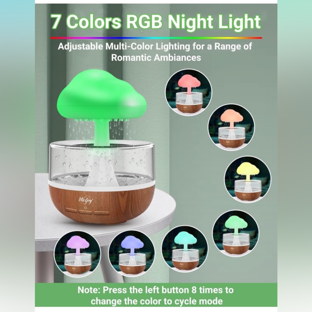 Weljoy Rain Cloud Night Light/Diffuser